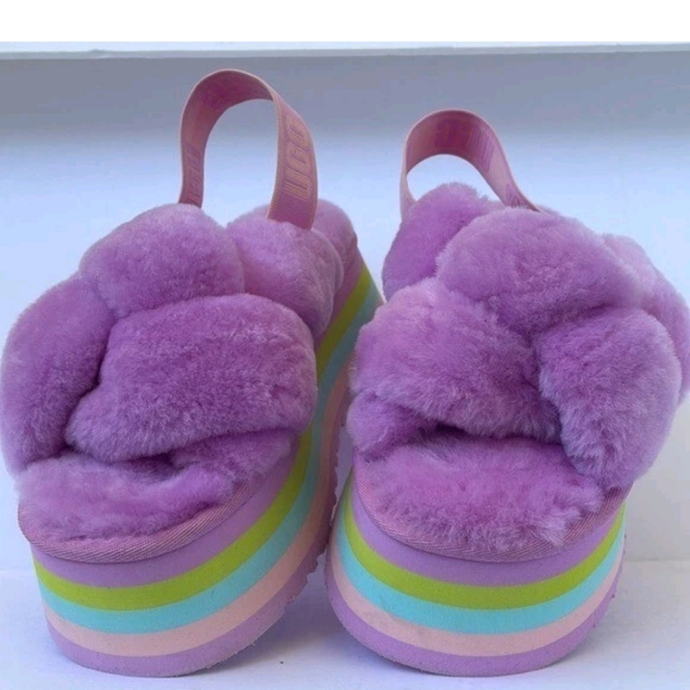 UGG Disco Knot Genuine Shearling Slide,  Wildflower US SZ 10 - Picture 4 of 9